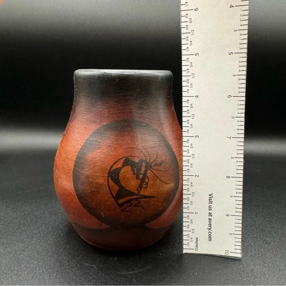 Authentic Mexican Pottery Vase Signed R Galvan Native American Tribal Art - Picture 3 of 15